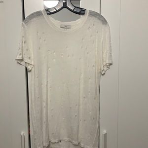 IRO distressed oversized white T